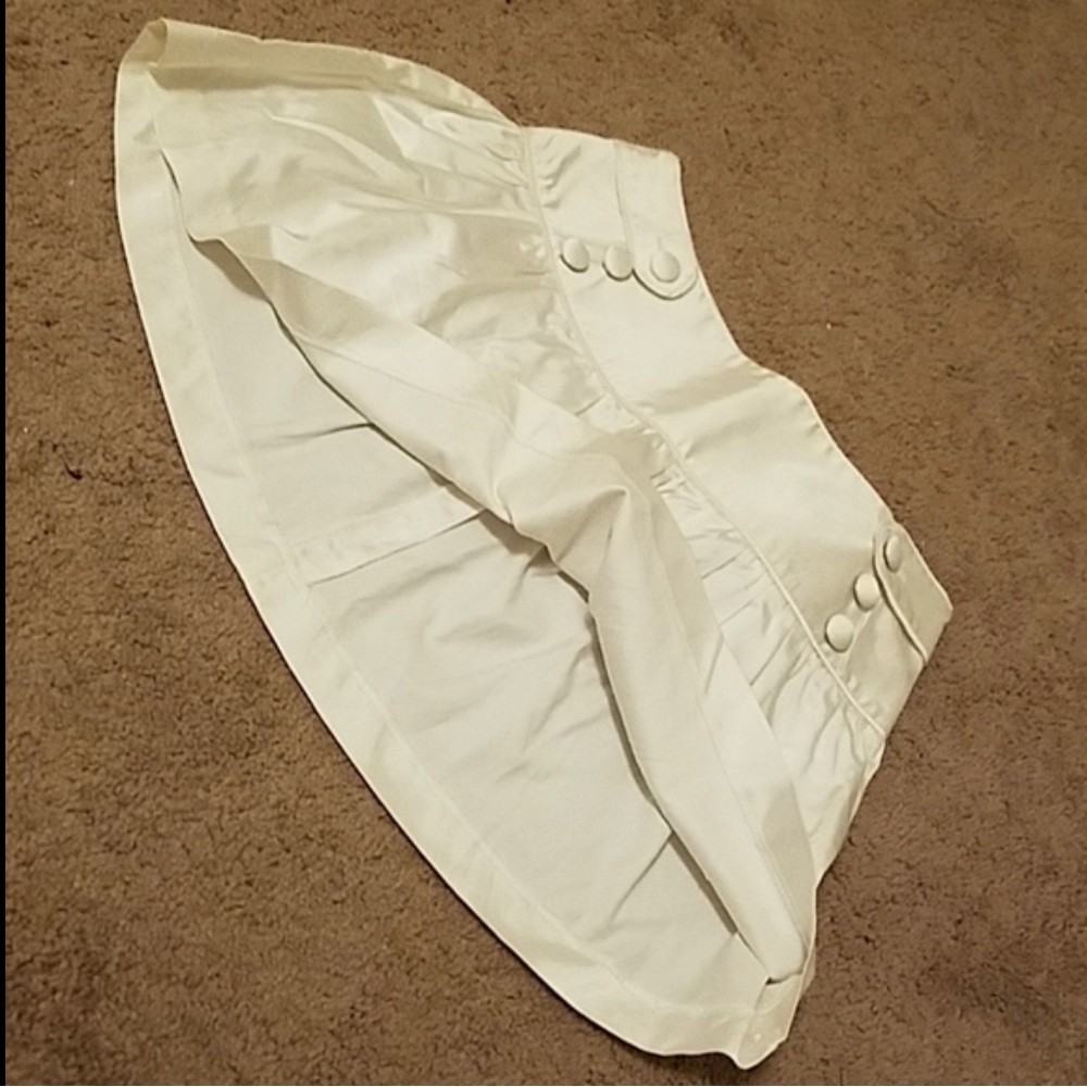 Arden B White Mini Skirt with Button Detail - Picture 6 of 6